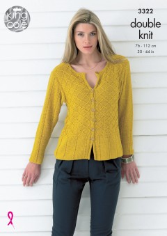 King Cole 3322 - Ladies Cardigan and Top in Bamboo Cotton DK (downloadable PDF)