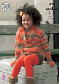 King Cole 3326 - Childs Jacket, Sweater, Scarf and Mittens in Riot DK (downloadable PDF)