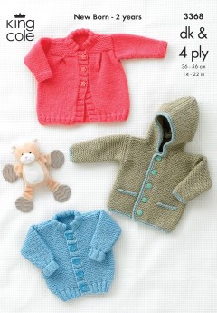 King Cole 3368 Jackets and Coat in Big Value 4 Ply and Big Value Baby DK (downloadable PDF)