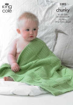 King Cole 3393 Baby Blankets in Comfort Chunky (downloadable PDF)