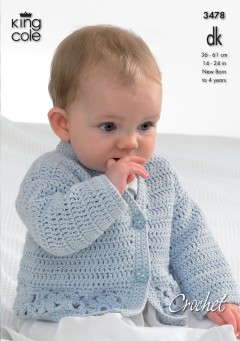 King Cole 3478 Cardigan, Hooded Gilet, Long and Short Sleeved Sweater in Bamboo Cotton DK (leaflet)