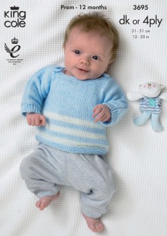 King Cole 3695 Baby Jacket, Sweater, Gilet and Moccasins in DK/4Ply (leaflet)