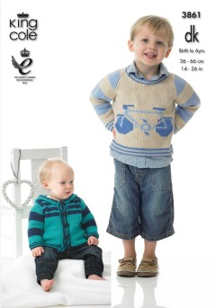 King Cole 3861 Boys Sweater, Hoodie and Blanket in Cottonsoft DK (downloadable PDF)