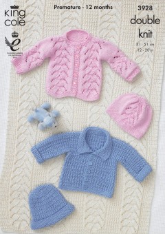King Cole 3928 Jackets, Hat and Blanket in Cottonsoft DK (downloadable PDF)