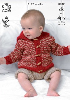 King Cole 3987 Baby Jacket, Pants & Crossover Cardigan in Comfort 4 Ply or DK (downloadable PDF)