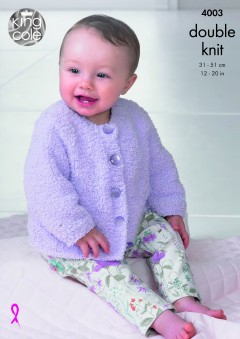 King Cole 4003 - Baby Cardigan, Hat, Blanket, Bootees and Socks in Cuddles DK (downloadable PDF)