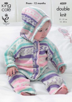 King Cole 4009 All-in-One, Jacket and Socks in Cherish DK (leaflet)