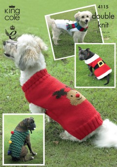 King Cole 4115 Christmas Dog Coats in DK  (leaflet)