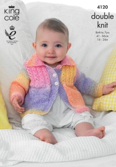 King Cole 4120 Baby Cardigans in Melody DK (leaflet)