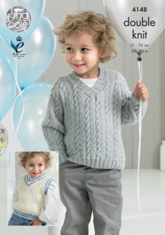 King Cole 4148 Boys Slipover and Sweater in Comfort DK (leaflet)