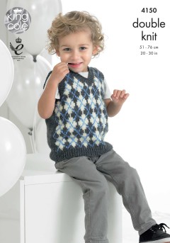 King Cole 4150 Boys Slipover and Sweater in Comfort DK (downloadable PDF)
