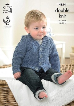 King Cole 4154 Waistcoat, Cardigan, Slipover and Sweater in Big Value Baby DK (leaflet)