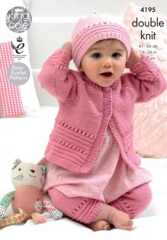 King Cole 4195 Coat, Hat and Leggings in Cherish and Cherished DK (leaflet)