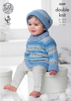 King Cole 4309 Baby Set in Drifter for Baby DK and Cotton Soft DK (downloadable PDF)