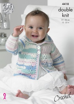 King Cole 4418 Crochet Coat and Blanket in Cherish DK and Cherished DK (leaflet)