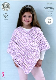 King Cole 4537 Ponchos in Yummy Chunky (downloadable PDF)