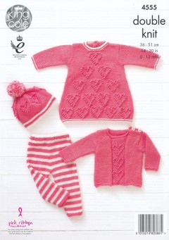 King Cole 4555 Baby Set in Baby Glitz DK (downloadable PDF)
