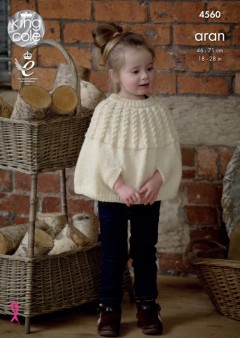 King Cole 4560 Cape, Scarf, Hat and Mittens in Fashion Aran (downloadable PDF)