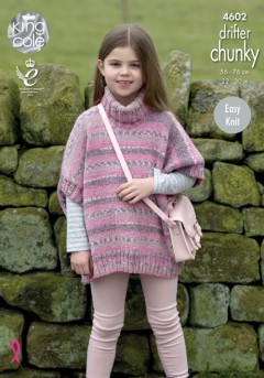 King Cole 4602 Girls Ponchos in Drifter Chunky (leaflet)