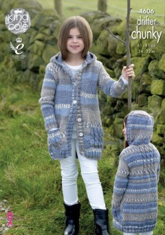 King Cole 4606 Girls Coats in Drifter Chunky (leaflet)