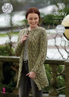 King Cole 4610 Cardigan and Coat in Big Value Super Chunky Twist (downloadable PDF)
