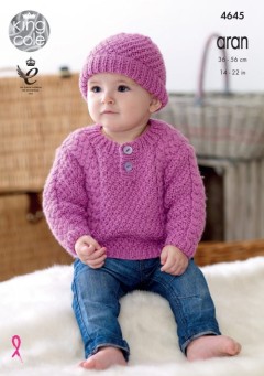 King Cole 4645 Sweater, Trousers, Hat and Mittens in Comfort Aran (leaflet)