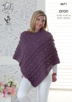 King Cole 4671 Ponchos and Hat in Fashion Aran (downloadable PDF)