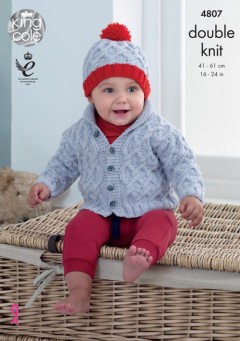 King Cole 4807 Jacket, Sweater, Coat and Hat in Cherish DK and Cherished DK (leaflet)