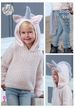 King Cole 5036 Unicorn Sweater and Cardigan in Comfort DK (downloadable PDF)