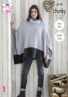King Cole 5179 Ladies Ponchos in Timeless Chunky (leaflet)