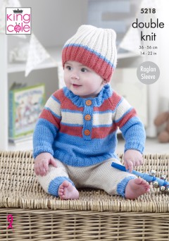King Cole 5218 Sweaters, Pants and Hat in Cherished DK (downloadable PDF)
