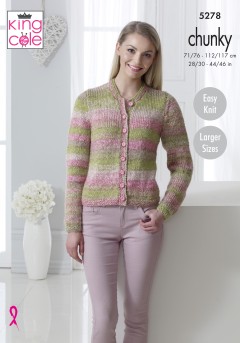 King Cole 5278 Sweater and Cardigan in Corona Chunky (leaflet)