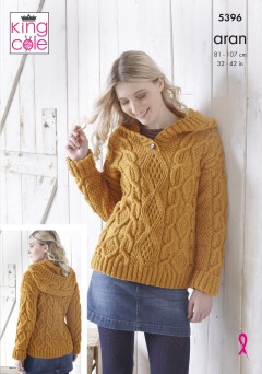 King Cole 5396 Hoodie and Poncho in Fashion Aran (leaflet)