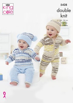 King Cole 5428 Baby Set in Cherish DK and Cherished DK (downloadable PDF)