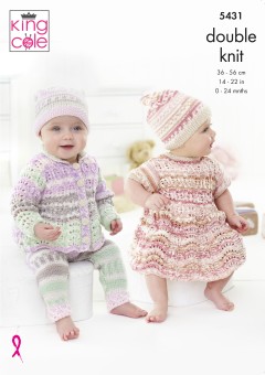 King Cole 5431 Baby Set in Cherish DK and Cherished DK (leaflet)