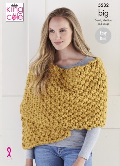 King Cole 5532 Poncho and Wrap in Big Value BIG (downloadable PDF)