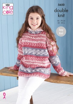 King Cole 5650 Sweater and Hoodie in Fjord DK (downloadable PDF)