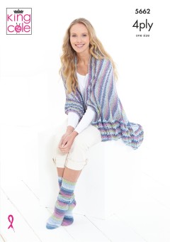 King Cole 5662 Socks & Triangular Wrap in Summer 4 Ply (downloadable PDF)