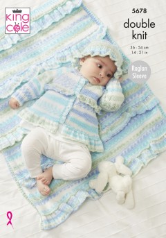 King Cole 5678 Sweater, Pants, Jacket, Hats and Blanket in Cherish DK (downloadable PDF)