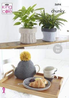 King Cole 5694 Plant Pot Sacks, Tablet Cover, Tea Cosy and Bag in Ultra Soft Chunky (leaflet)