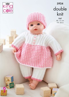 King Cole 5924 Dolls Clothes in Pricewise DK (downloadable PDF)