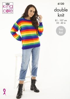 King Cole 6120 Sweater, Cardigan and Hat in Pricewise DK (leaflet)