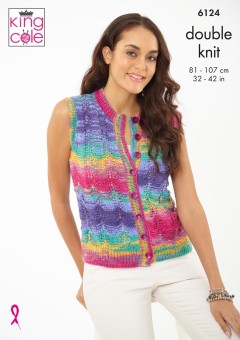 King Cole 6124 Tank Top and Waistcoat in Tropical Beaches DK (leaflet)