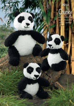 King Cole 9013 Panda Toys in Cuddles Chunky (downloadable PDF)