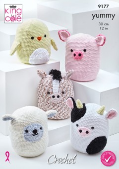 King Cole 9177 Squishy Amigurumi Toys in Big Value Chunky and Yummy (leaflet)