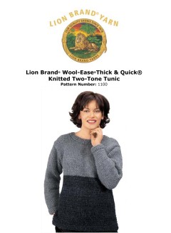 Lion Brand 1100 - Knitted Two-Tone Tunic in Wool-Ease Thick & Quick (downloadable PDF)