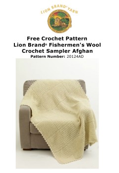 Lion Brand 20124AD - Crochet Sampler Afghan in Fishermans Wool (downloadable PDF)