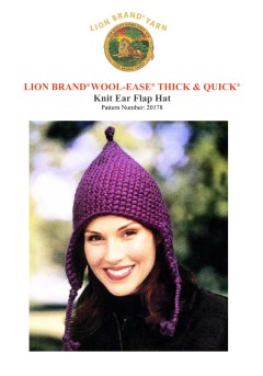 Lion Brand 20178 - Knit Ear Flap Hat in Wool-Ease Thick & Quick (downloadable PDF)