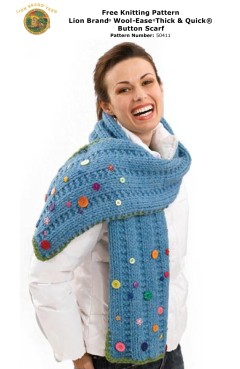 Lion Brand 50411 - Button Scarf in Wool-Ease Thick & Quick (downloadable PDF)