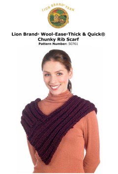 Lion Brand 50761 - Chunky Rib Scarf in Wool-Ease Thick & Quick (downloadable PDF)